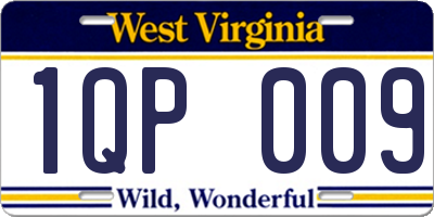 WV license plate 1QP009