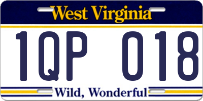 WV license plate 1QP018