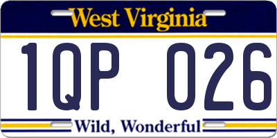 WV license plate 1QP026