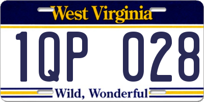 WV license plate 1QP028