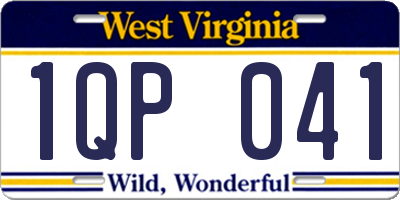 WV license plate 1QP041
