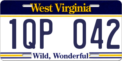 WV license plate 1QP042