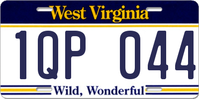 WV license plate 1QP044