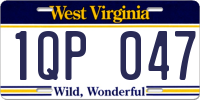 WV license plate 1QP047