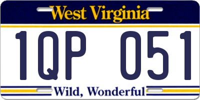 WV license plate 1QP051