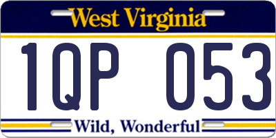 WV license plate 1QP053