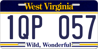 WV license plate 1QP057