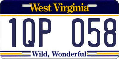 WV license plate 1QP058