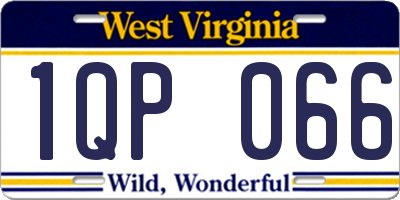 WV license plate 1QP066