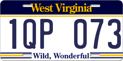 WV license plate 1QP073