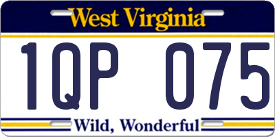 WV license plate 1QP075