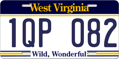 WV license plate 1QP082