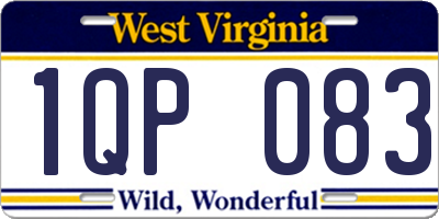 WV license plate 1QP083