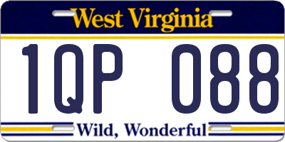 WV license plate 1QP088