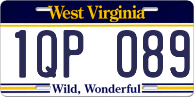 WV license plate 1QP089