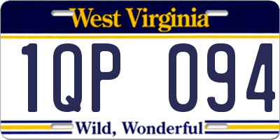 WV license plate 1QP094