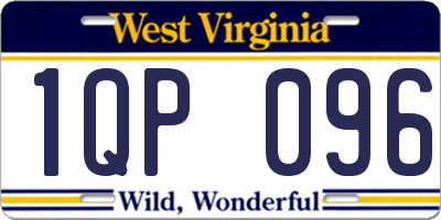 WV license plate 1QP096