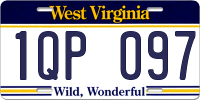 WV license plate 1QP097