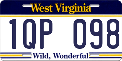 WV license plate 1QP098