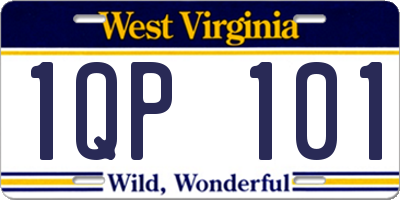 WV license plate 1QP101