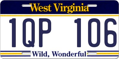 WV license plate 1QP106