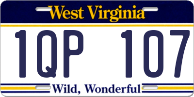 WV license plate 1QP107