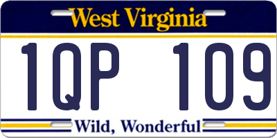 WV license plate 1QP109