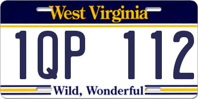 WV license plate 1QP112