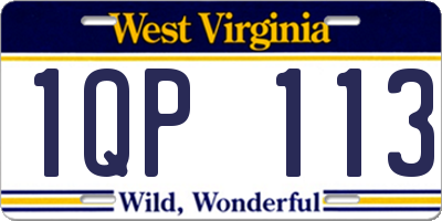 WV license plate 1QP113