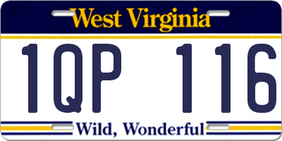 WV license plate 1QP116