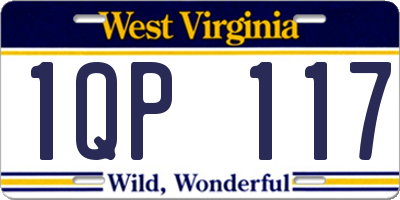 WV license plate 1QP117