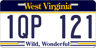 WV license plate 1QP121