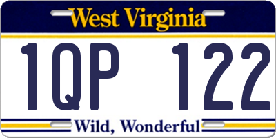 WV license plate 1QP122