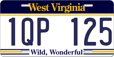 WV license plate 1QP125