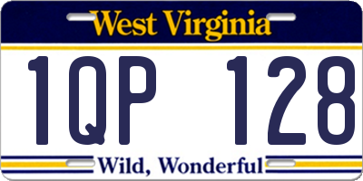 WV license plate 1QP128