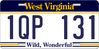 WV license plate 1QP131