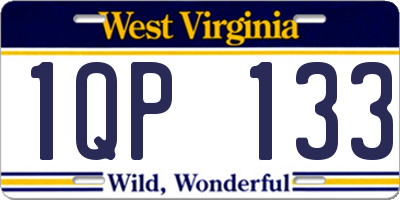 WV license plate 1QP133