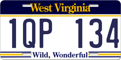 WV license plate 1QP134
