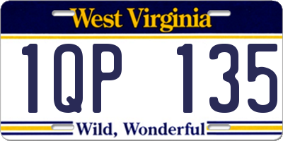 WV license plate 1QP135
