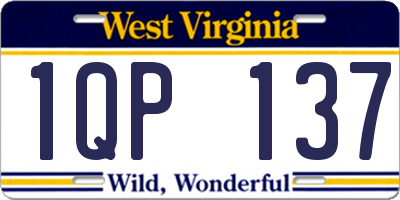 WV license plate 1QP137