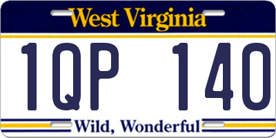 WV license plate 1QP140