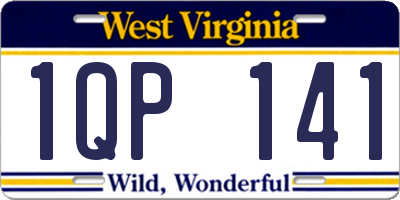 WV license plate 1QP141