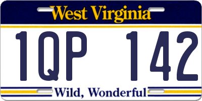 WV license plate 1QP142