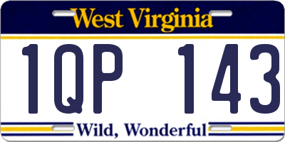 WV license plate 1QP143