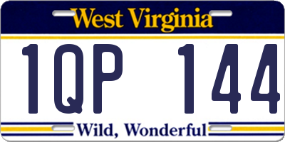 WV license plate 1QP144