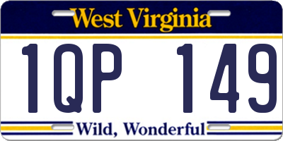 WV license plate 1QP149