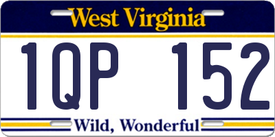 WV license plate 1QP152