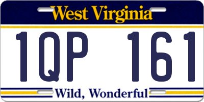WV license plate 1QP161