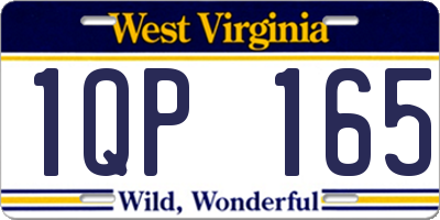 WV license plate 1QP165