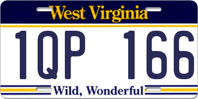 WV license plate 1QP166